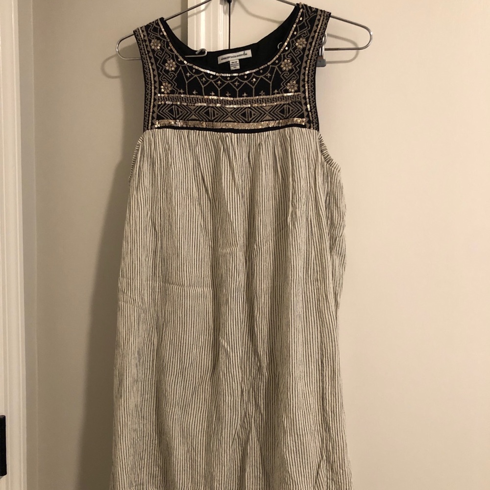 American Eagle Outfitters Black and Gray Sleeveless Sundress